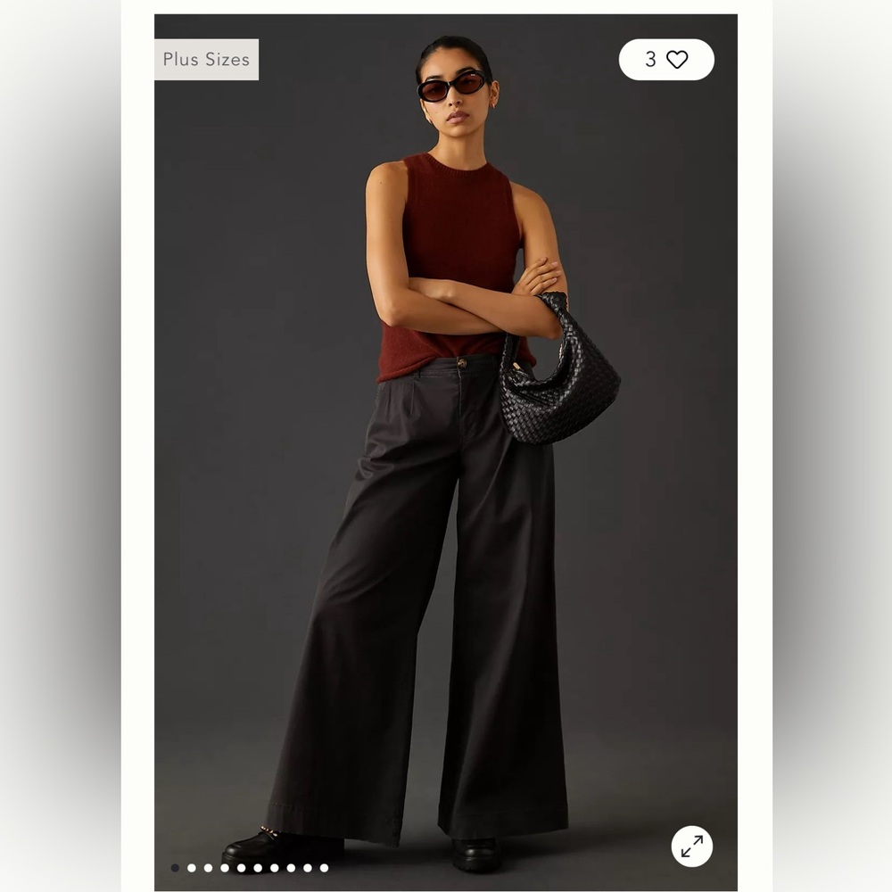 Anthropologie Mid-Rise Pleated Trousers